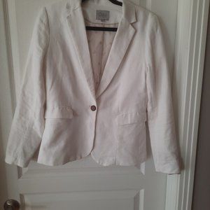 Dalia White Linen Blazer